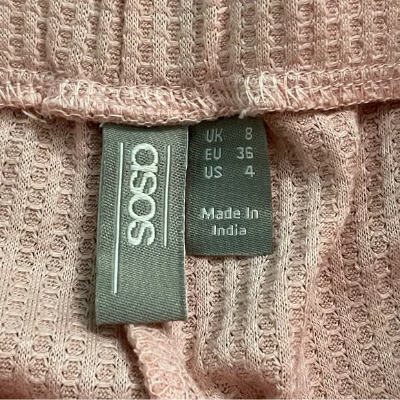 ASOS Pink Waffle Knit Women's Pajama Bottoms - Pants & Shorts Bundle - Picture 4 of 9